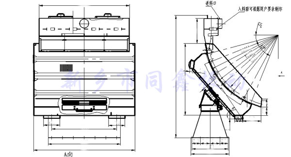 可翻轉(zhuǎn)弧形篩外形示意圖